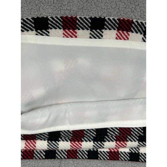 Talbots Skirt Size 6 Wool Blend Red Black Plaid Side Zip Above Knee Preppy - Picture 8 of 10